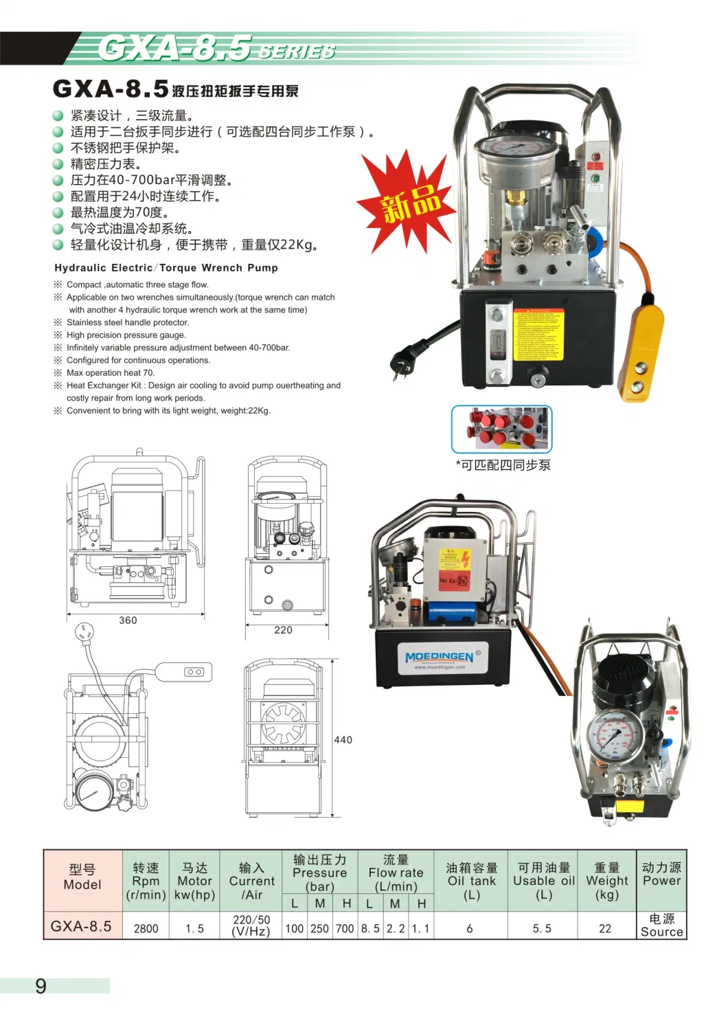 Ce Certificate New Design Automatic Hydraulic Pump / Hydraulic Torque Wrench Pump